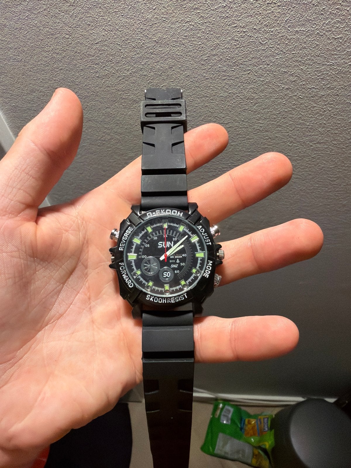 Skooh Resist Spy Watch 1080P – 32GB – Nachtzicht, Overige merken, Staal, Polshorloge, Kunststof