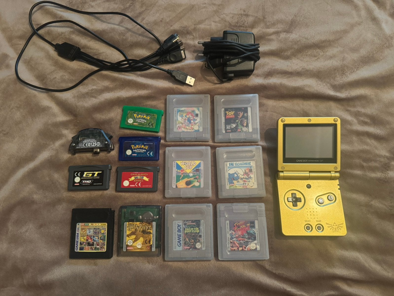 Gameboy advance sp zelda edition, Ophalen, Gebruikt, Game Boy Advance SP, Met games