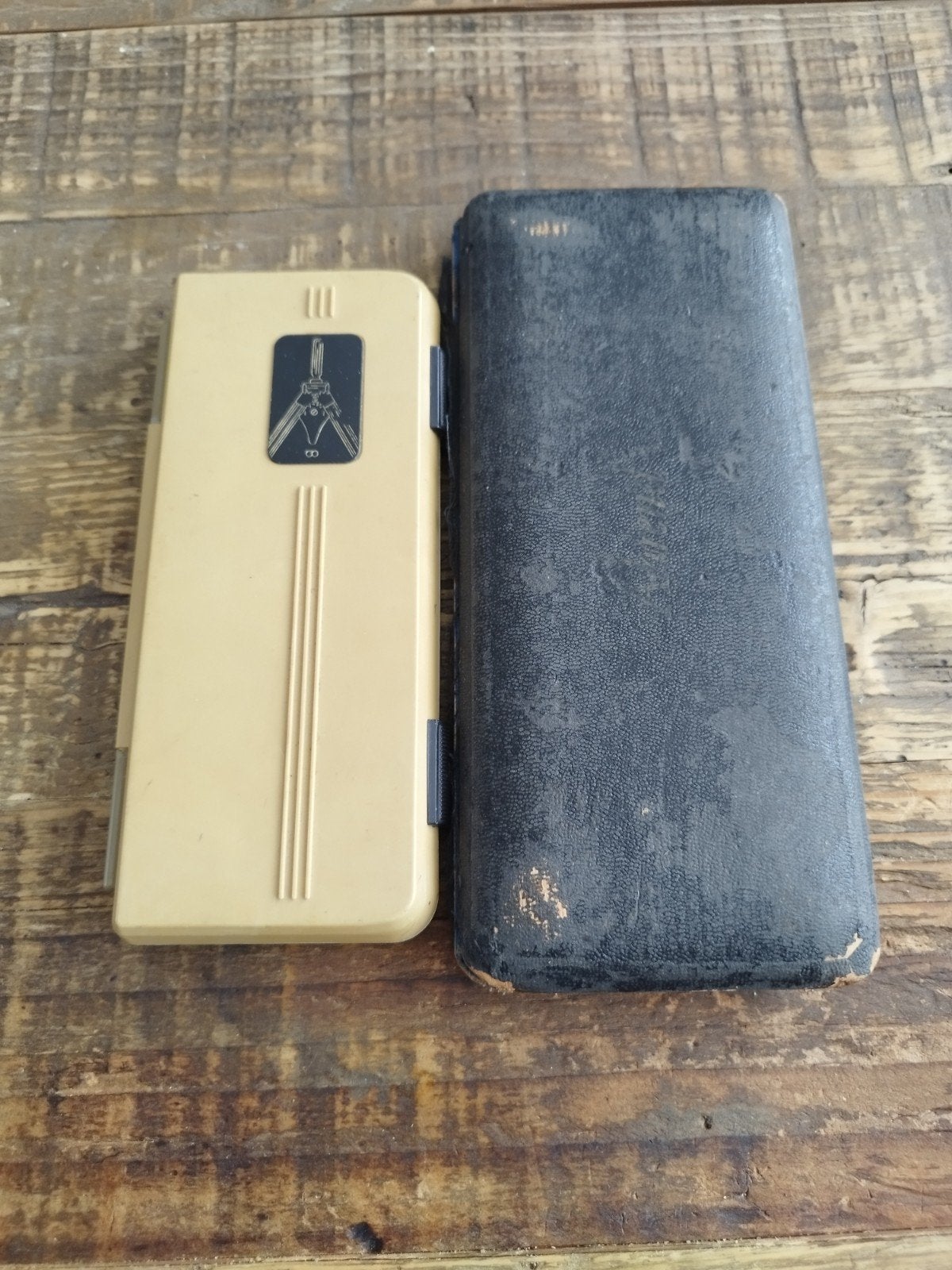 vintage passer sets twee stuks in velours etui, Ophalen of Verzenden