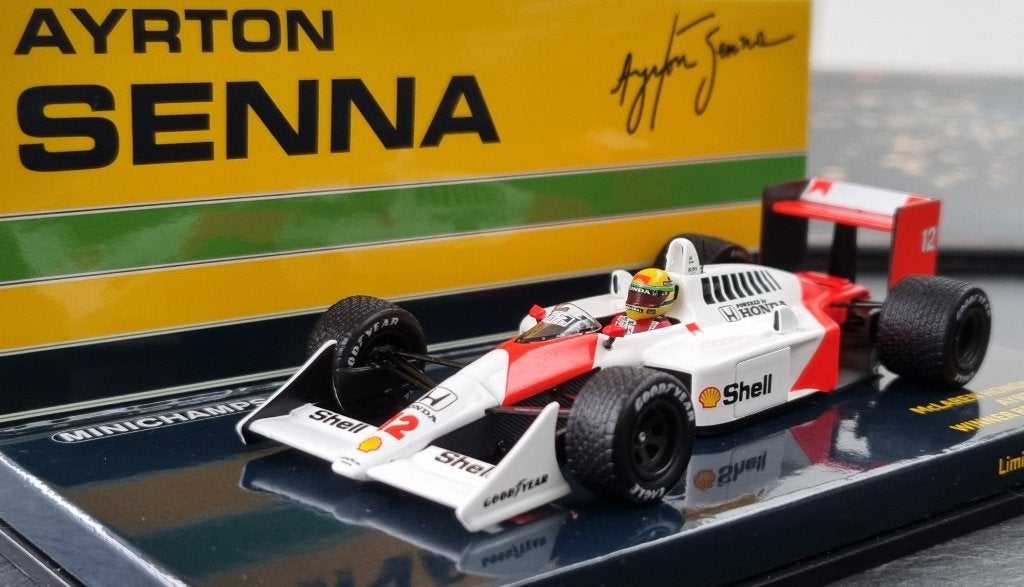 Minichamps McLaren MP4/4 Ayrton Senna 1:43 British GP 1988, Hobby en Vrije tijd, Modelauto's | 1:43, Ophalen of Verzenden, Nieuw