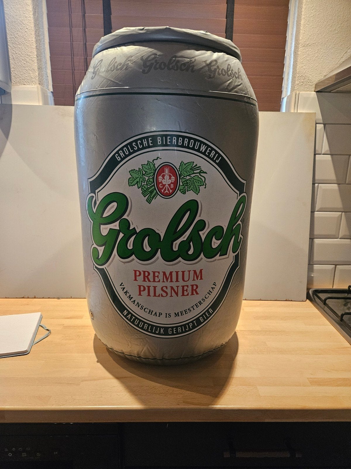 Vintage Grolsch opblaasbaar bierblik 75 cm hoog, Ophalen of Verzenden, Grolsch