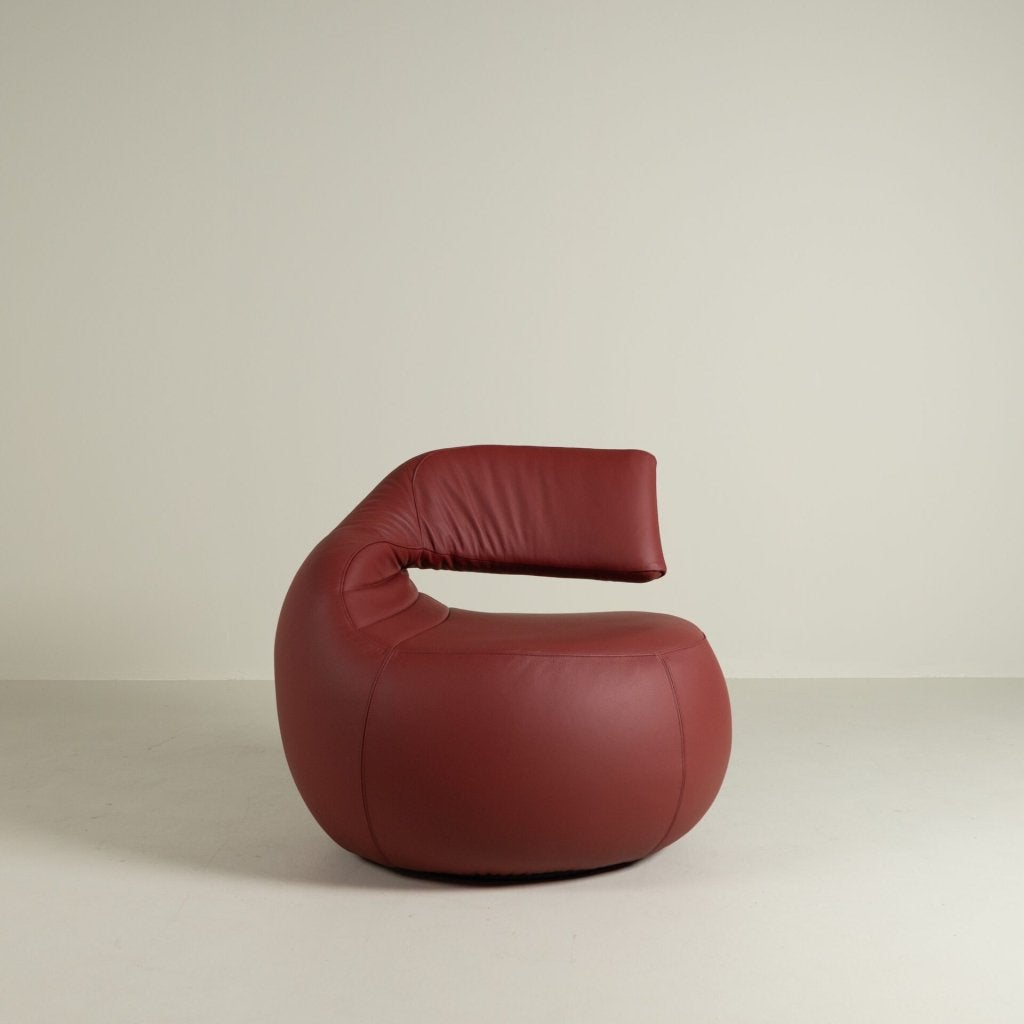 Leolux Gisa Fauteuil Roodbruin Leer, Leolux, Nieuw, Niet ingevuld, Niet ingevuld
