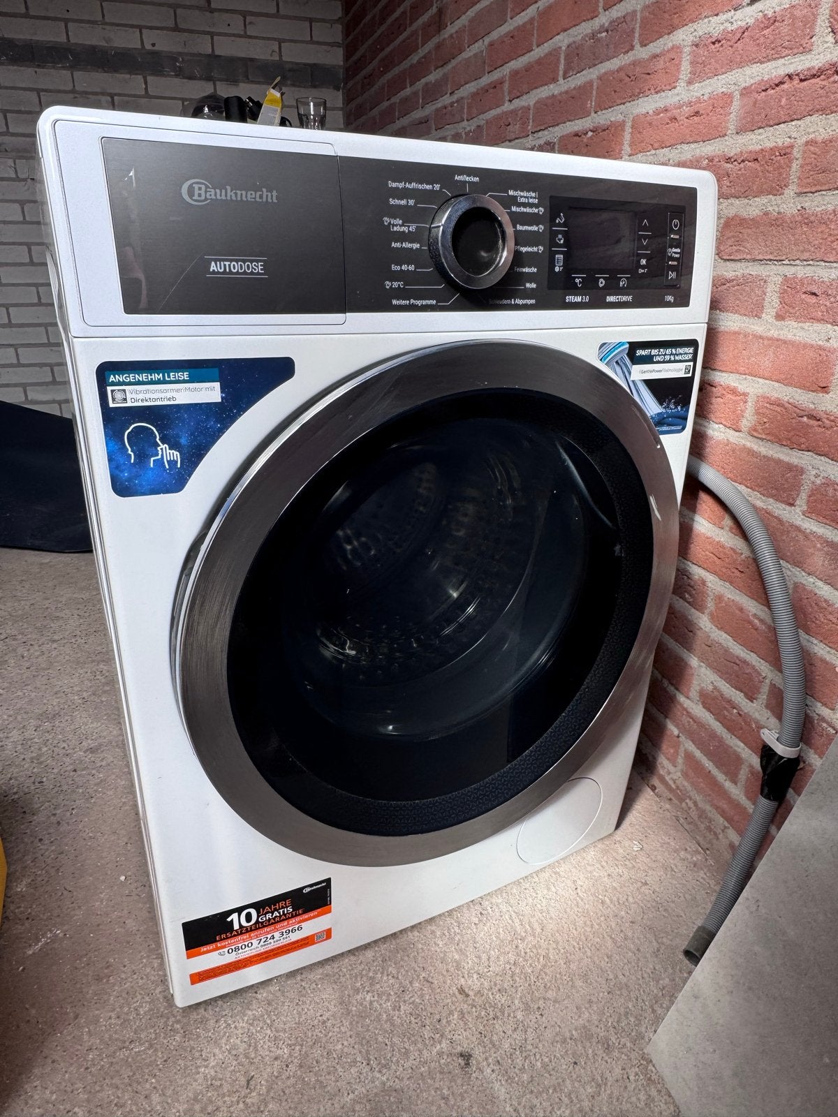 Bauknecht wasmachine met AutoDose en stoomfunctie, 1200 tot 1600 toeren, 8 tot 10 kg, Refurbished, Ophalen of Verzenden