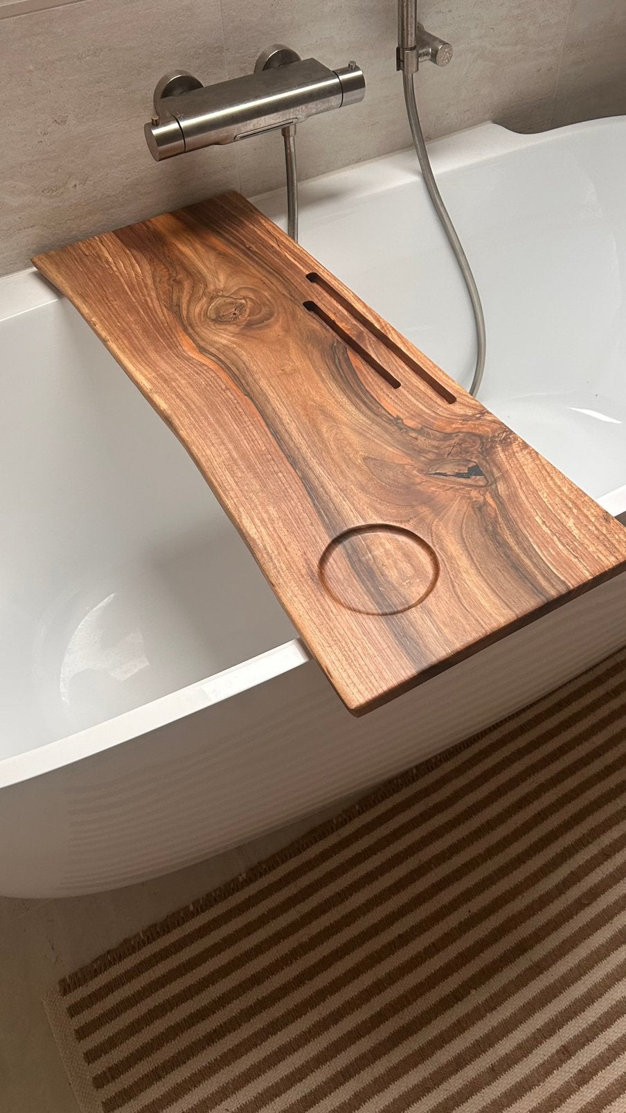 Badplank walnoot 85x33 cm, Ophalen of Verzenden, Zo goed als nieuw, Bruin