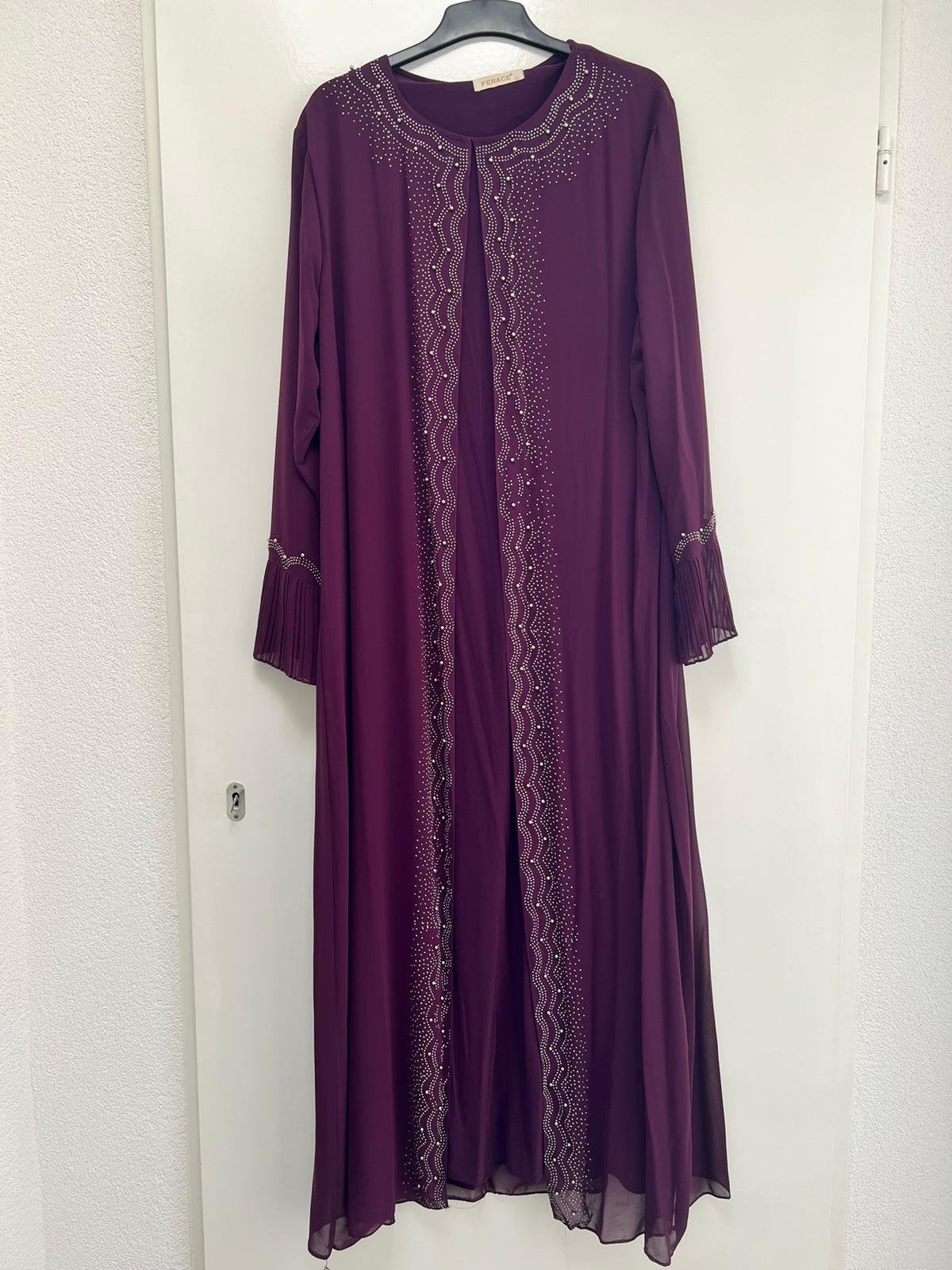 Paarse avondjurk, Ophalen, Galajurk, Paars, Maat 46/48 (XL) of groter