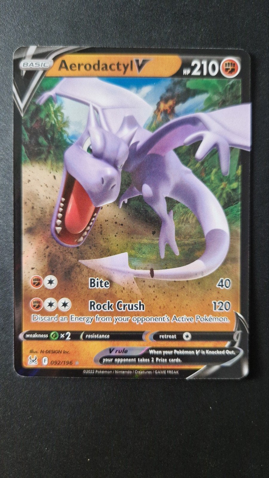 Aerodactyl V 092/196 Sword&Shield Lost Origin Pokemon, Ophalen of Verzenden, Nieuw, Losse kaart