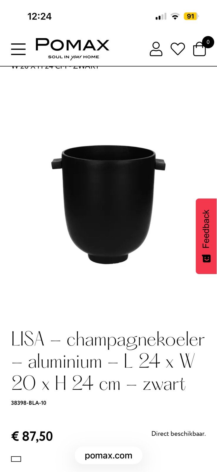 Champagne koeler, Pomax, Ophalen, Glas, Overige stijlen