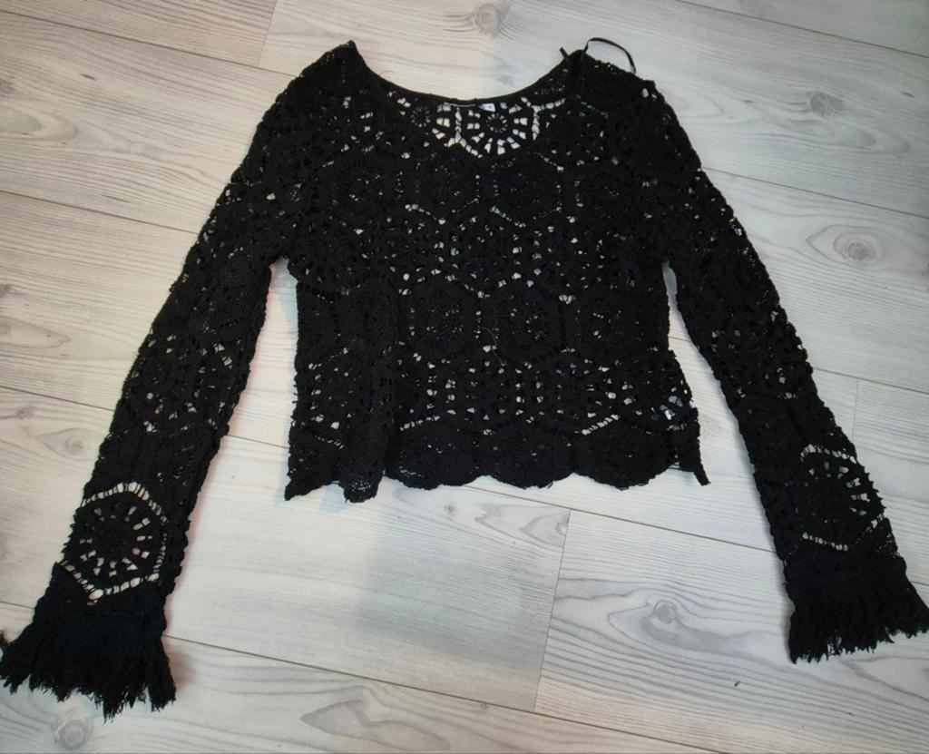 Leuke festival boho gehaakte top M, Kleding | Dames, Truien en Vesten, Ophalen of Verzenden, Nieuw, Maat 38/40 (M), Zwart