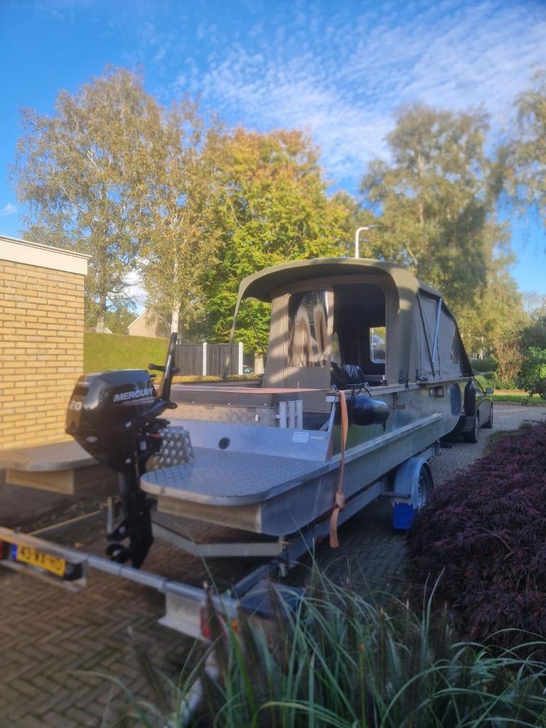 Karperboot! Aryn 740 joy uniek schip! Vaarklaar! Platbodem!, Watersport en Boten, Ophalen