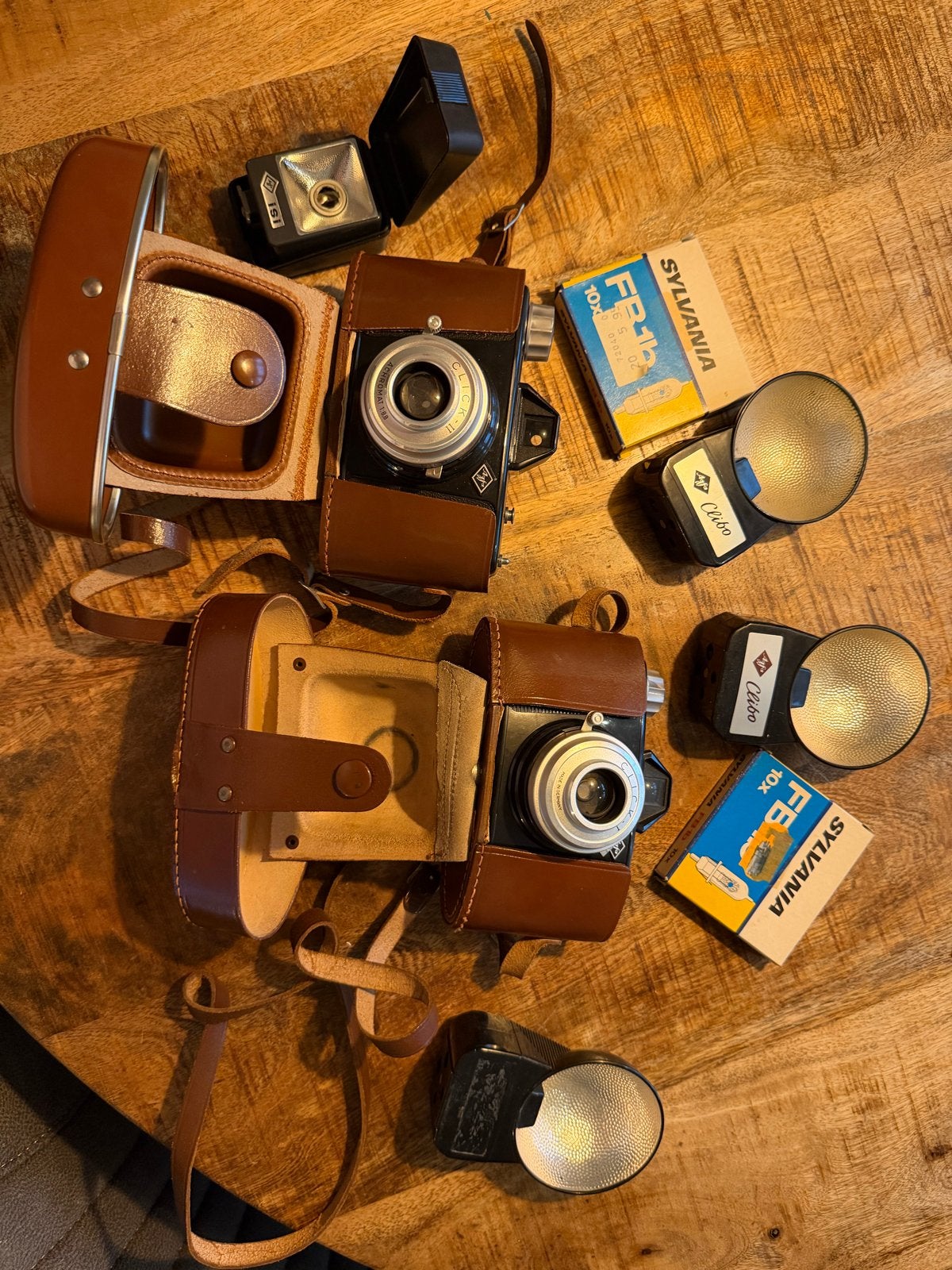 Vintage Agfa Clack camera's met accessoires, Ophalen of Verzenden, Gebruikt, Compact, Overige Merken