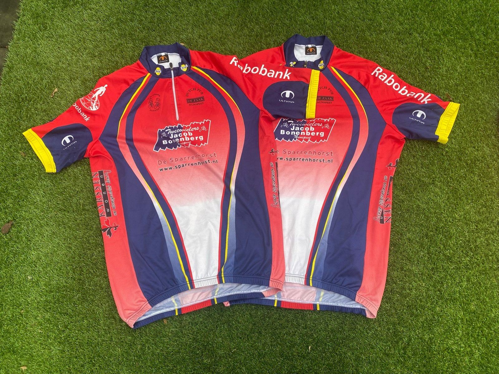 2x Rabobank Wielershirt - Maat l zo goed als nieuw, Fietsen en Brommers, Fietsaccessoires | Fietskleding, Gebruikt, Heren, Ophalen of Verzenden