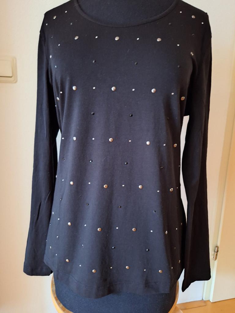 Zwart shirt lange mouwen en studs, Kleding | Dames, T-shirts, Ophalen of Verzenden, Zwart, Lange mouw