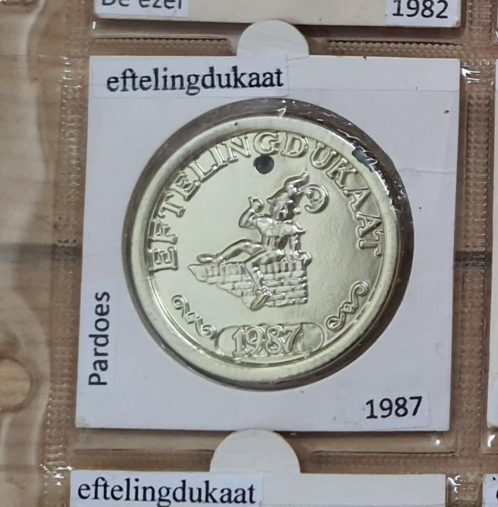 Efteling dukaat ezeltje strekje 1987, Verzamelen, Efteling, Ophalen of Verzenden, Gebruikt, Overige typen