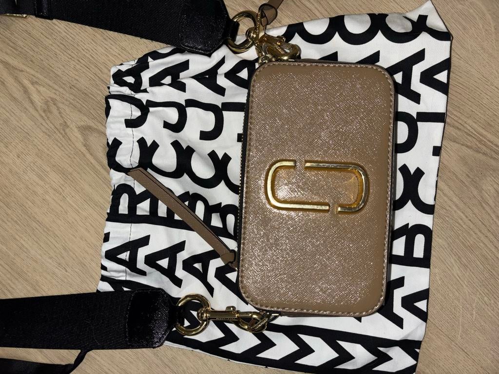Marc Jacobs Snapshot Tasje Beige/Zwart/Wit, Ophalen of Verzenden, Gebruikt, Beige, Schoudertasje