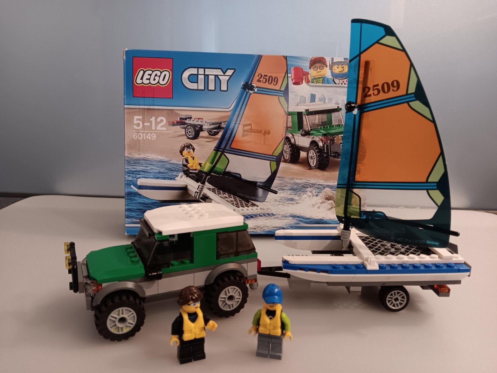 Lego City 60149 4x4 met catamaran en minifiguren, Ophalen of Verzenden, Zo goed als nieuw, Overige merken