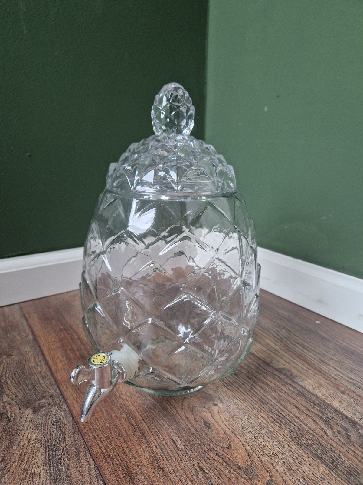 Glazen water karaf met kraantje, Huis en Inrichting, Keuken | Keukenbenodigdheden, Overige typen, Ophalen, Gebruikt, Glas