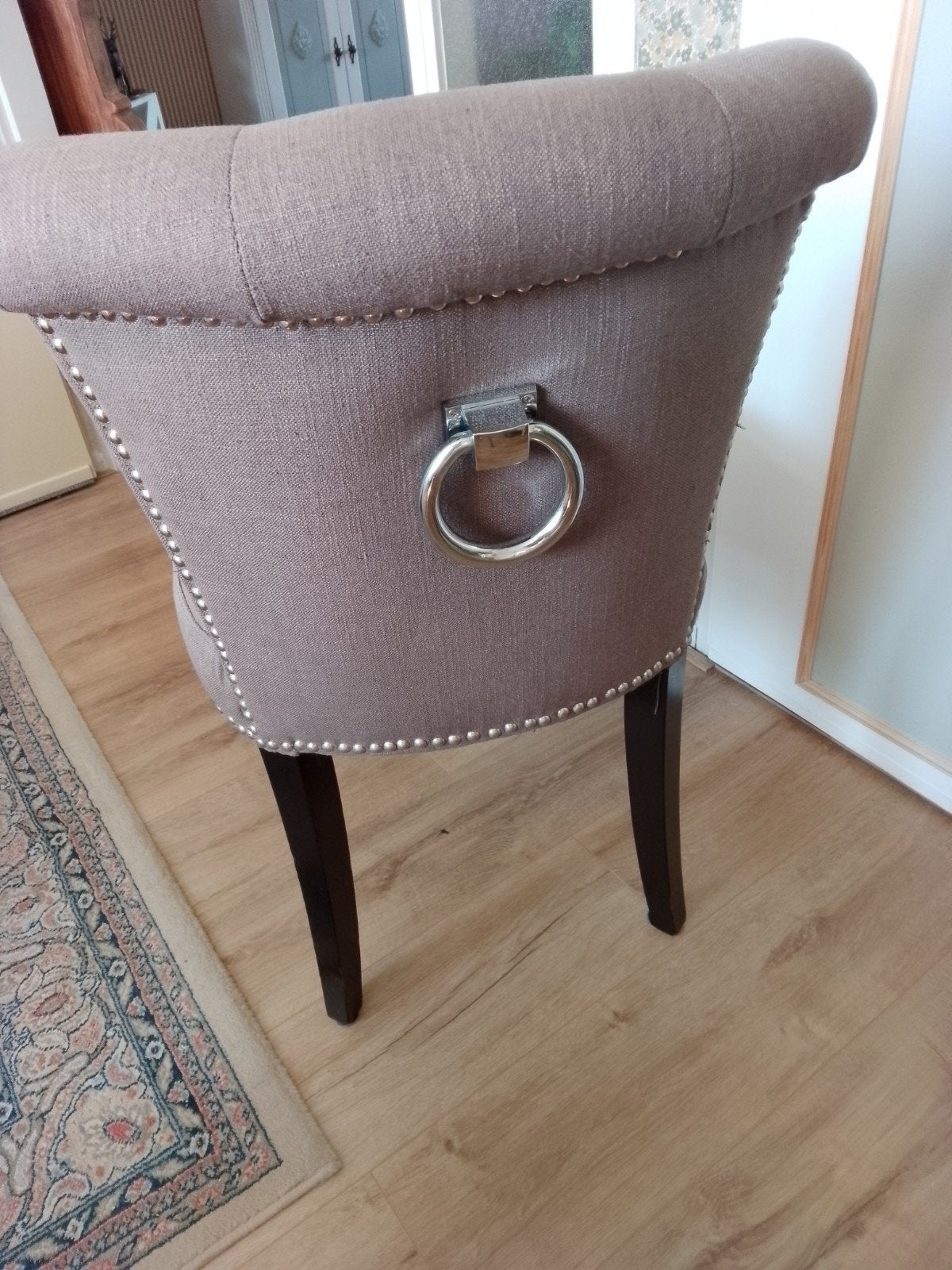6 eetkamerstoelen in prima staat taupe kleur, Ophalen, Gebruikt, Overige kleuren, Vier