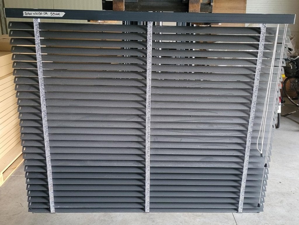 Aluminium Jaloezie B160 x H130 cm Antraciet | 50 mm Lamellen, Jaloezie, Gebruikt, Overige merken, 160 cm