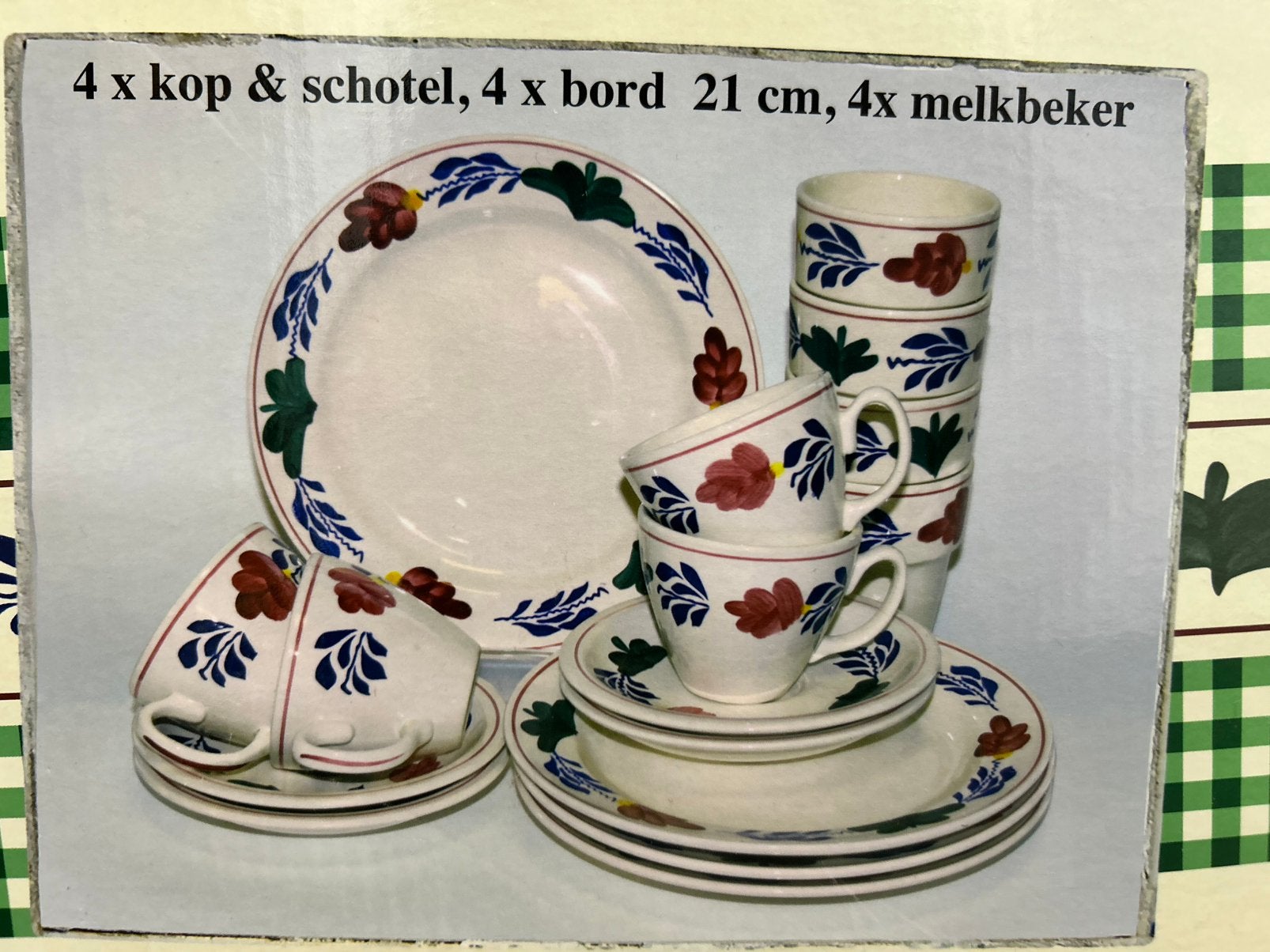 • nieuwe Bona 16-delige Boerenbont Serviesbox*, Div, Ophalen of Verzenden, Zo goed als nieuw, Bord(en)