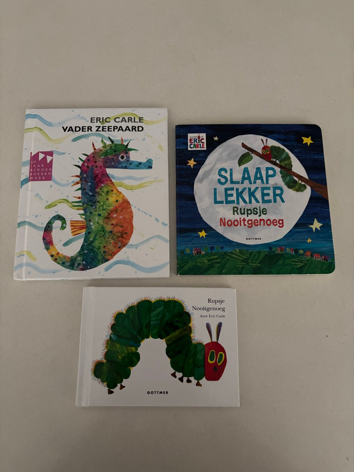 Eric Carle Boekenset: Vader Zeepaard & Rupsje Nooitgenoeg, Boeken, Fictie algemeen, Jongen of Meisje, Ophalen of Verzenden, Zo goed als nieuw
