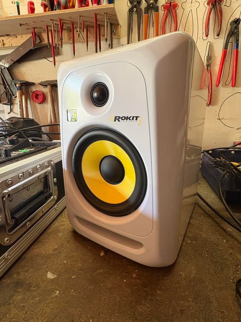 KRK Rokit 6 G3 Studio Monitor - Wit, Zo goed als nieuw, 60 tot 120 watt, Front, Rear of Stereo speakers, Ophalen