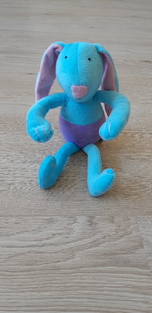 Knuffel konijn, Blauw, Konijn, Ophalen of Verzenden, Zo goed als nieuw