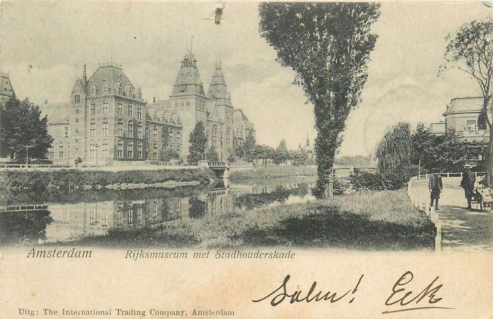 304-213-013 Amsterdam Rijksmuseum met Stadhouderskade, Ophalen of Verzenden, Voor 1920, Noord-Holland
