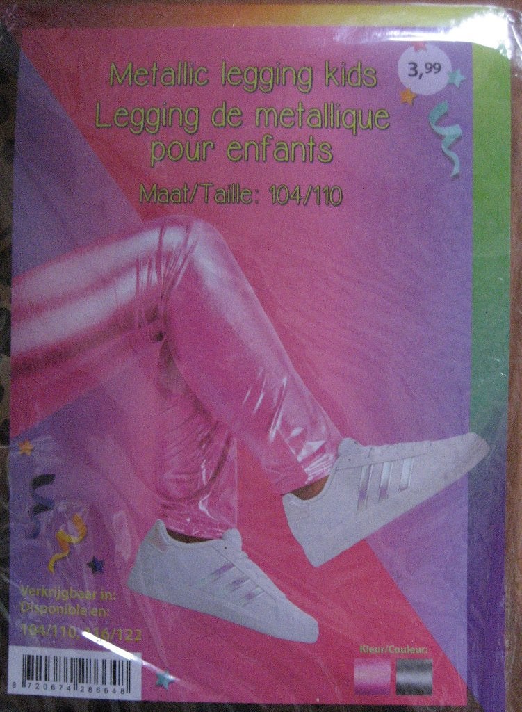 Roze metallic legging maat 104/110, Broek, Meisje, Nieuw, Ophalen of Verzenden