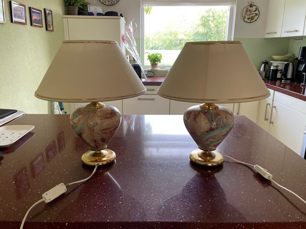 Set van 2 vintage tafellampen, Ophalen, Overige materialen, Niet geweten, Niet geweten