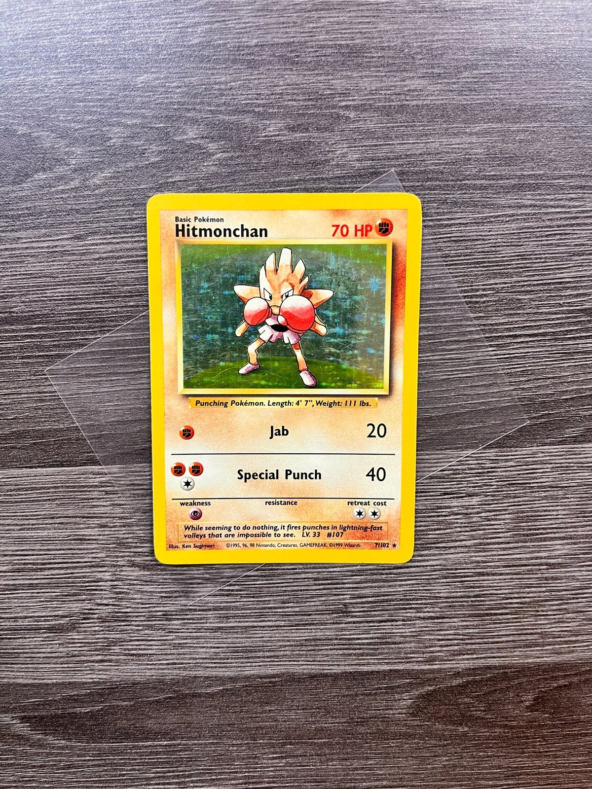 Hitmonchan Base Holo, Ophalen of Verzenden, Zo goed als nieuw