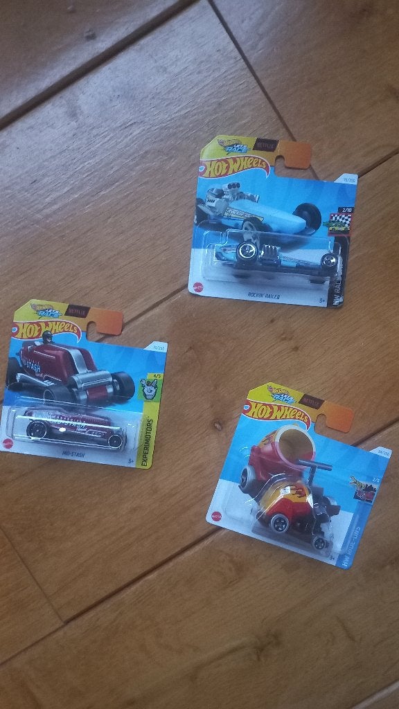 3x Hot Wheels - (Mo-Stash, Boom Car en Rockin' Railer)-nieuw, Ophalen of Verzenden, Nieuw