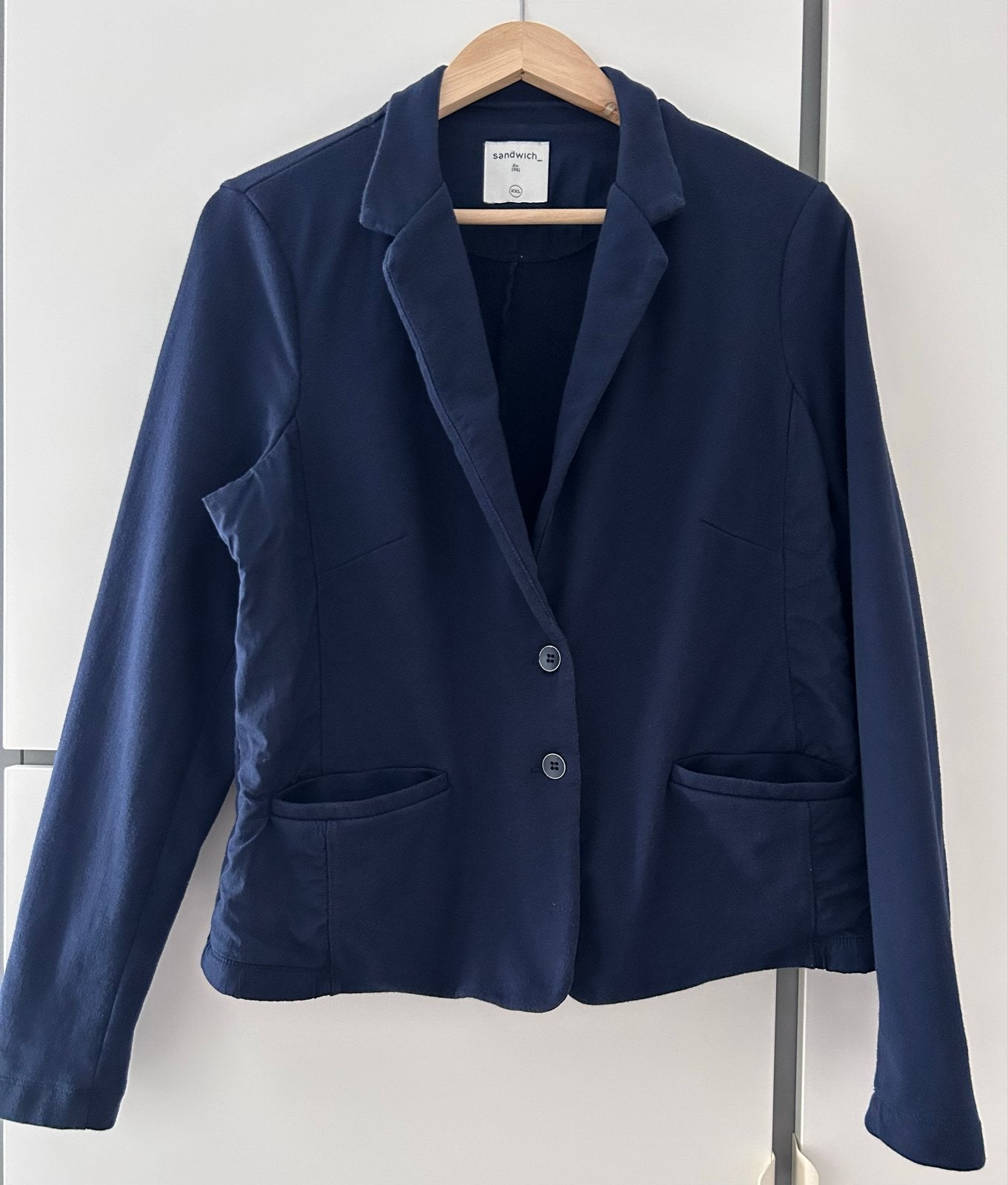 Sandwich Blazer Maat XXL Donkerblauw 100% Katoen Als nieuw, Blauw, Maat 46/48 (XL) of groter, Ophalen of Verzenden, Zo goed als nieuw