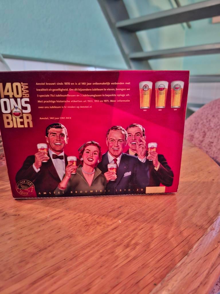 Amstel jubileumglazen 140 jaar ons bier, Ophalen of Verzenden
