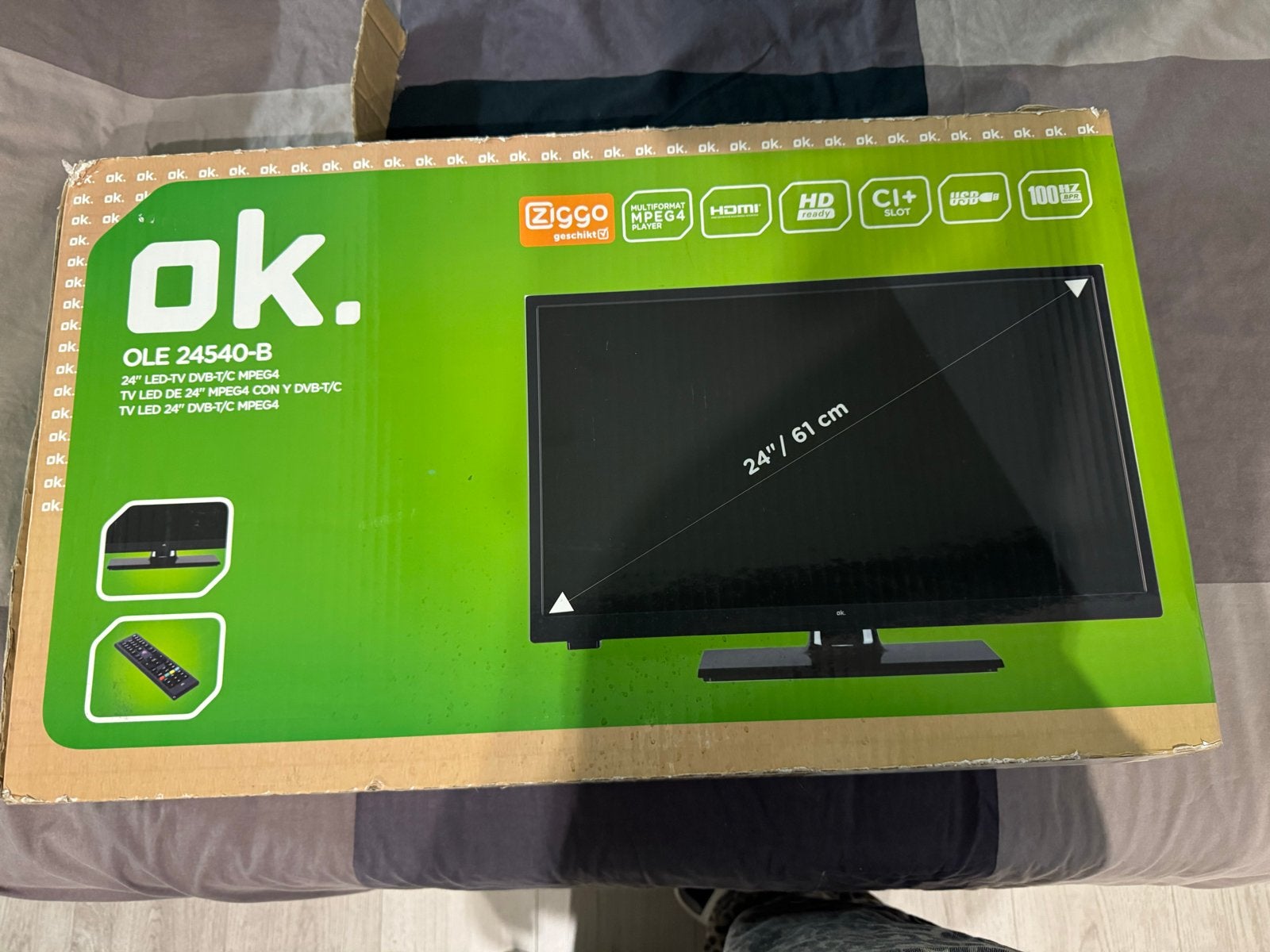 OK. 24" LED TV, Audio, Tv en Foto, LED, HD Ready (720p), Zo goed als nieuw, 40 tot 60 cm
