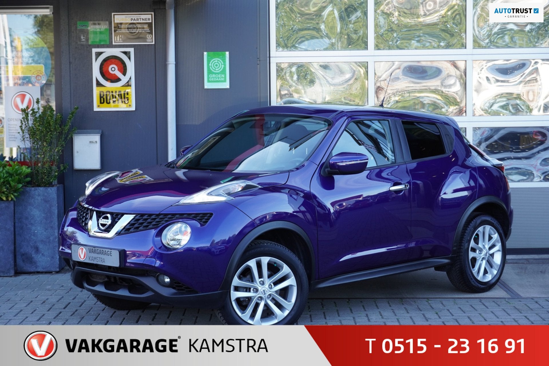Nissan Juke 1.6 N-Connecta Clima/Cruise/Navi/Camera/Trekh., Stof, Euro 6, 4 cilinders, Blauw