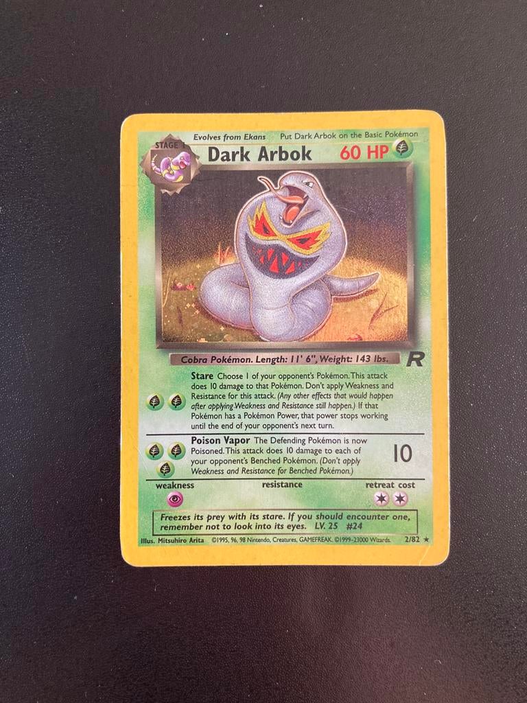 Pokemon kaart Dark Arbok Holo, Ophalen of Verzenden, Zo goed als nieuw