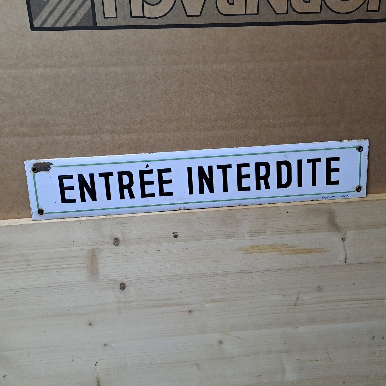 antiek emaille bord entree interdite, Ophalen of Verzenden