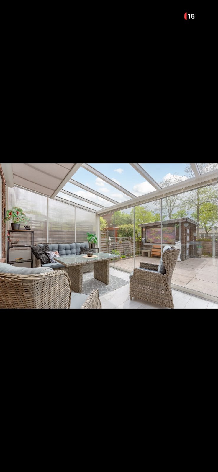 Luxe Veranda/Serre met elektrische gordijnen, Ophalen, Gebruikt, Veranda