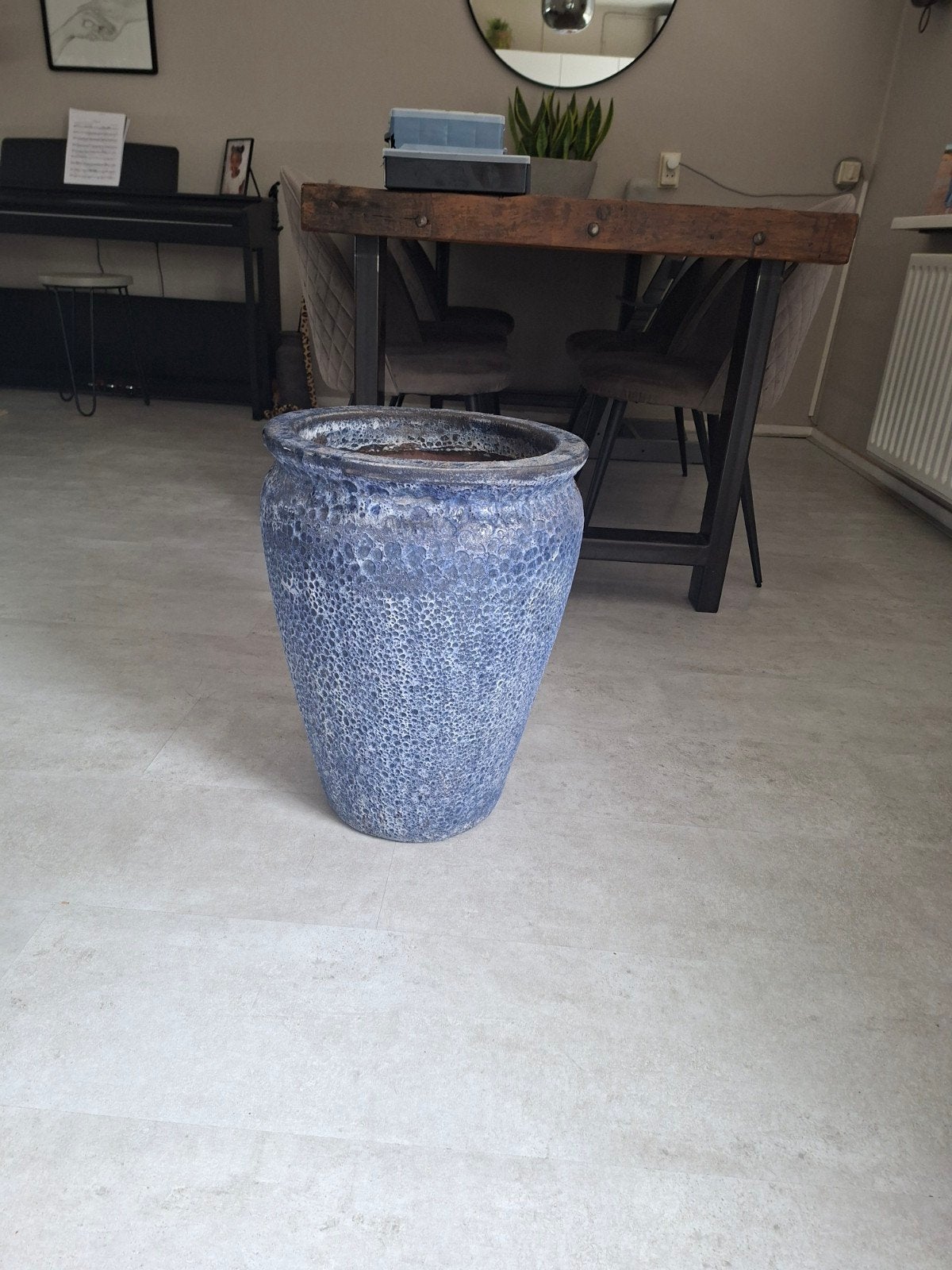 prachtige stenen grote bloempot voor binnen en buiten, Tuin en Terras, Ophalen, Steen, Rond, Binnen