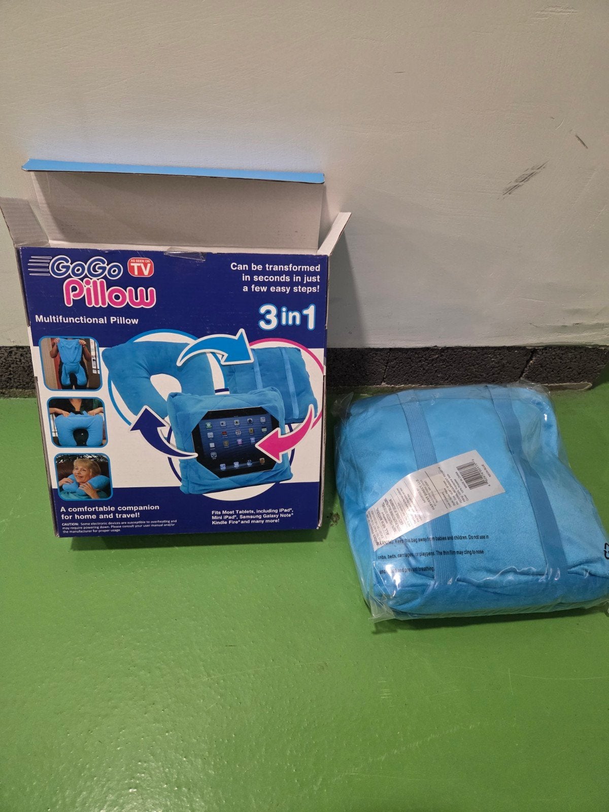 GoGo TV Pillow 3-in-1 Multifunctioneel Kussen Blauw, Ophalen, Nieuw, Blauw, Overige vormen
