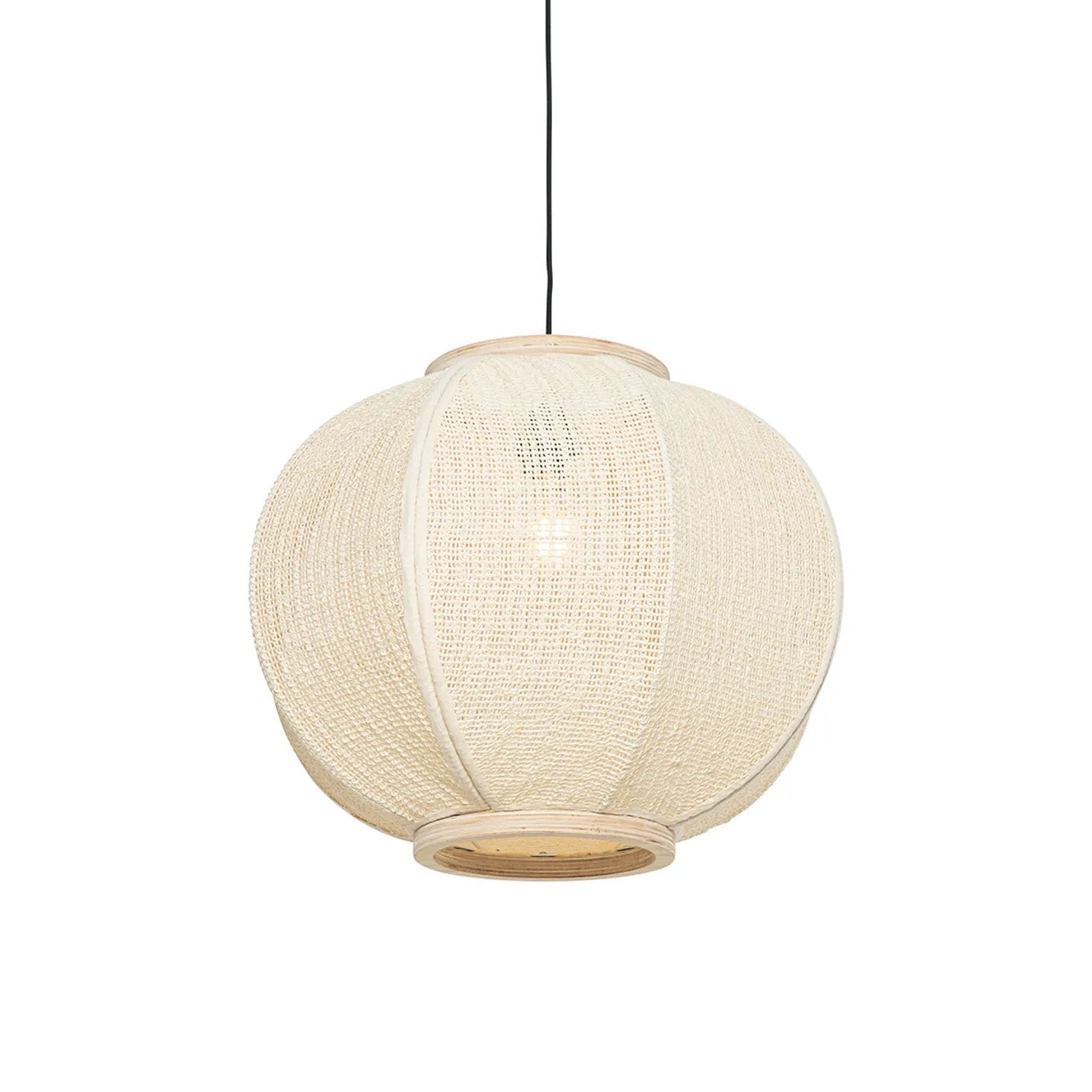 Hanglamp Rob - Oosters design, wit met hout, verstelbaar, Ophalen, Nieuw