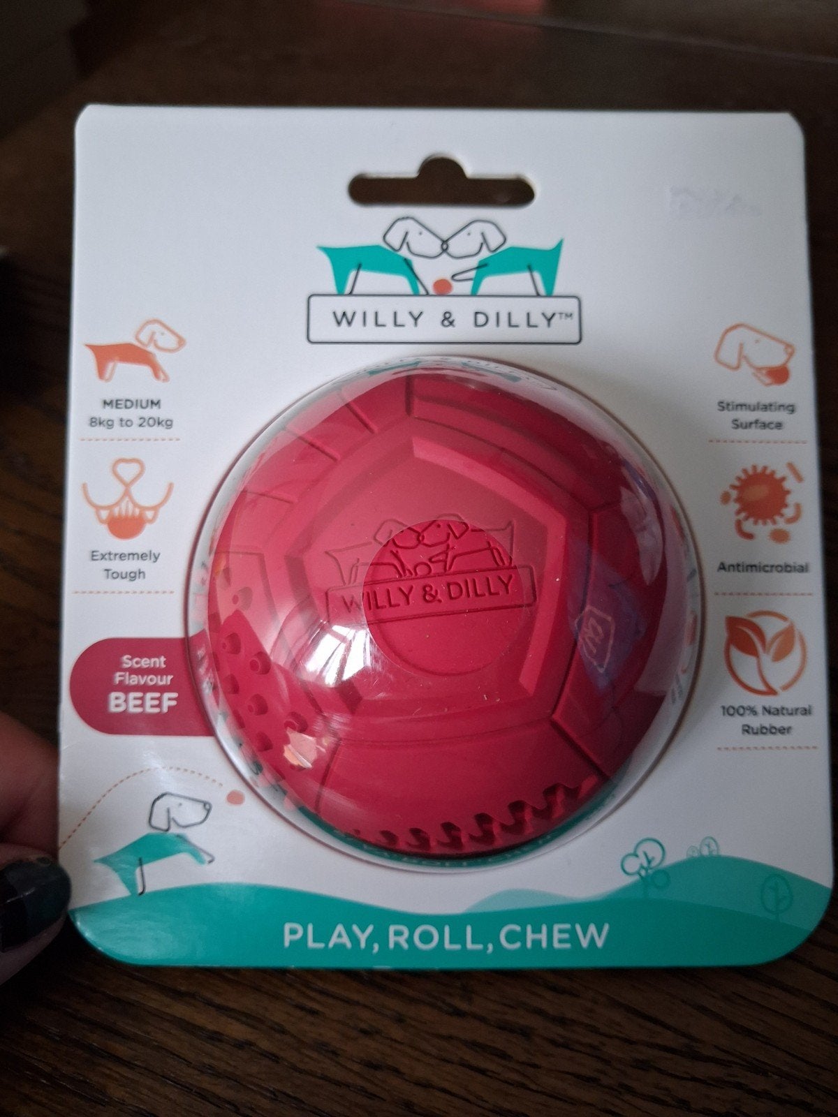 dog ball heavy rubber , flavoured beef/rund new, Ophalen of Verzenden