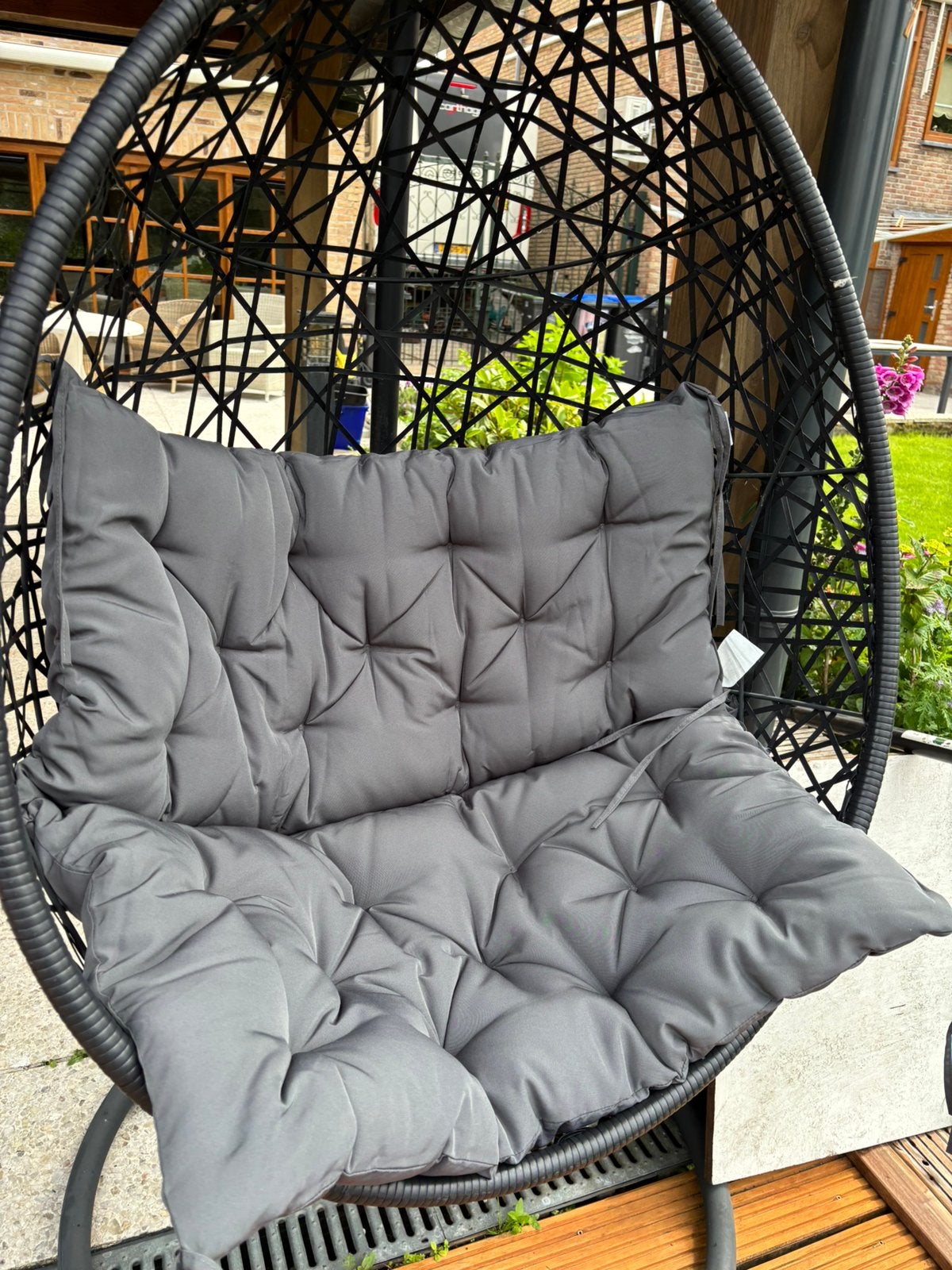 Nieuw tuinkussen donkergrijs voor hangei hangstoel, Tuin en Terras, Tuinsets en Loungesets, Ophalen of Verzenden, Nieuw