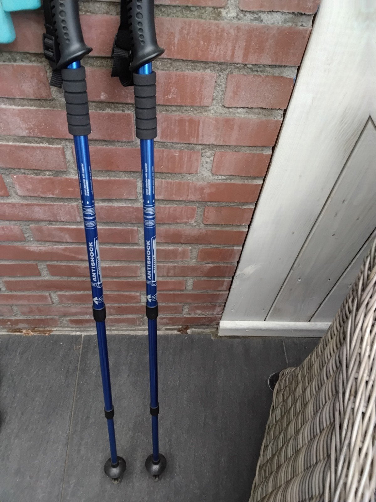 Wandelstokken met antishock - Blauw, Ophalen of Verzenden, Zo goed als nieuw, Wandelstok