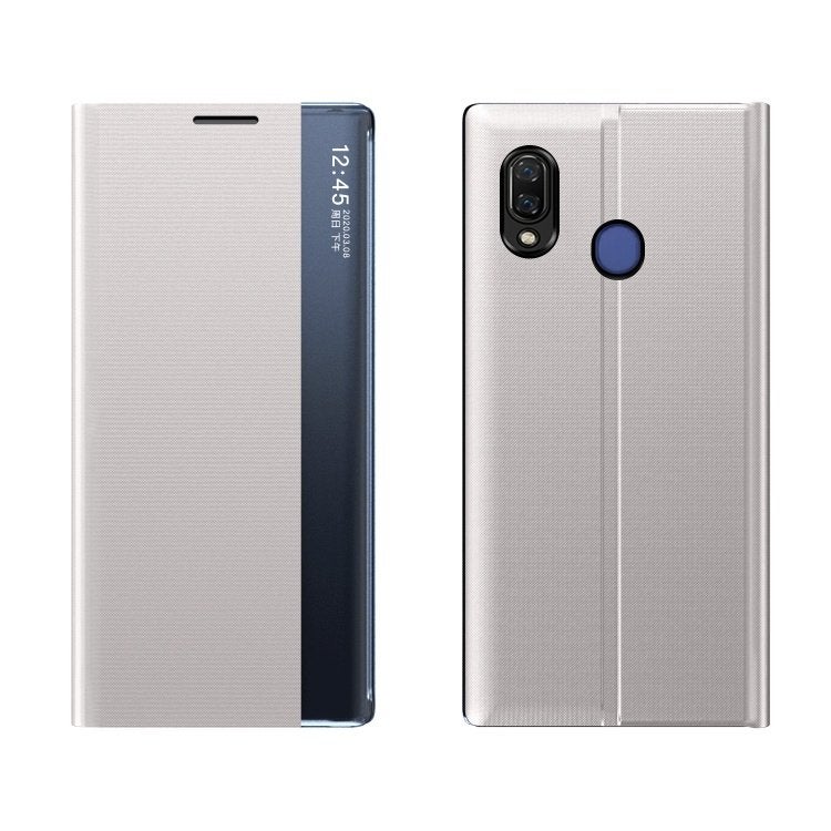Smart Clear View Stand Cover Set voor Galaxy A40 _ Zilver, Verzenden, Nieuw, Hoesje of Tasje