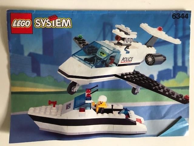 Legoset 6344 Politieboot en vliegtuig, Gebruikt, Lego, Ophalen of Verzenden, Complete set