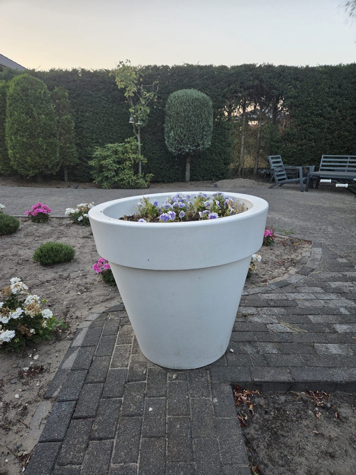Elho Grote witte bloempot voor buiten, Ophalen, Gebruikt, Rond, 60 tot 100 cm