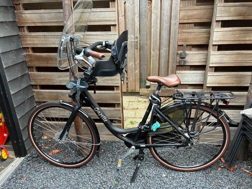 Gazelle damesfiets met kinderzitje - 7 versnellingen, Fietsen en Brommers, Ophalen, Gebruikt, Versnellingen, 56 cm of meer