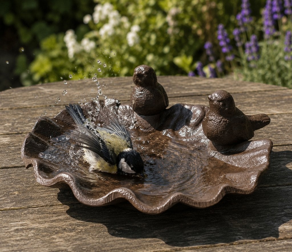 VOGELDRINKSCHAAL / DRINKSCHAAL / gietijzer, Tuin en Terras, Nieuw, Info@huisentuindecoratiemarie.nl, Huis en tuin decoratie marie