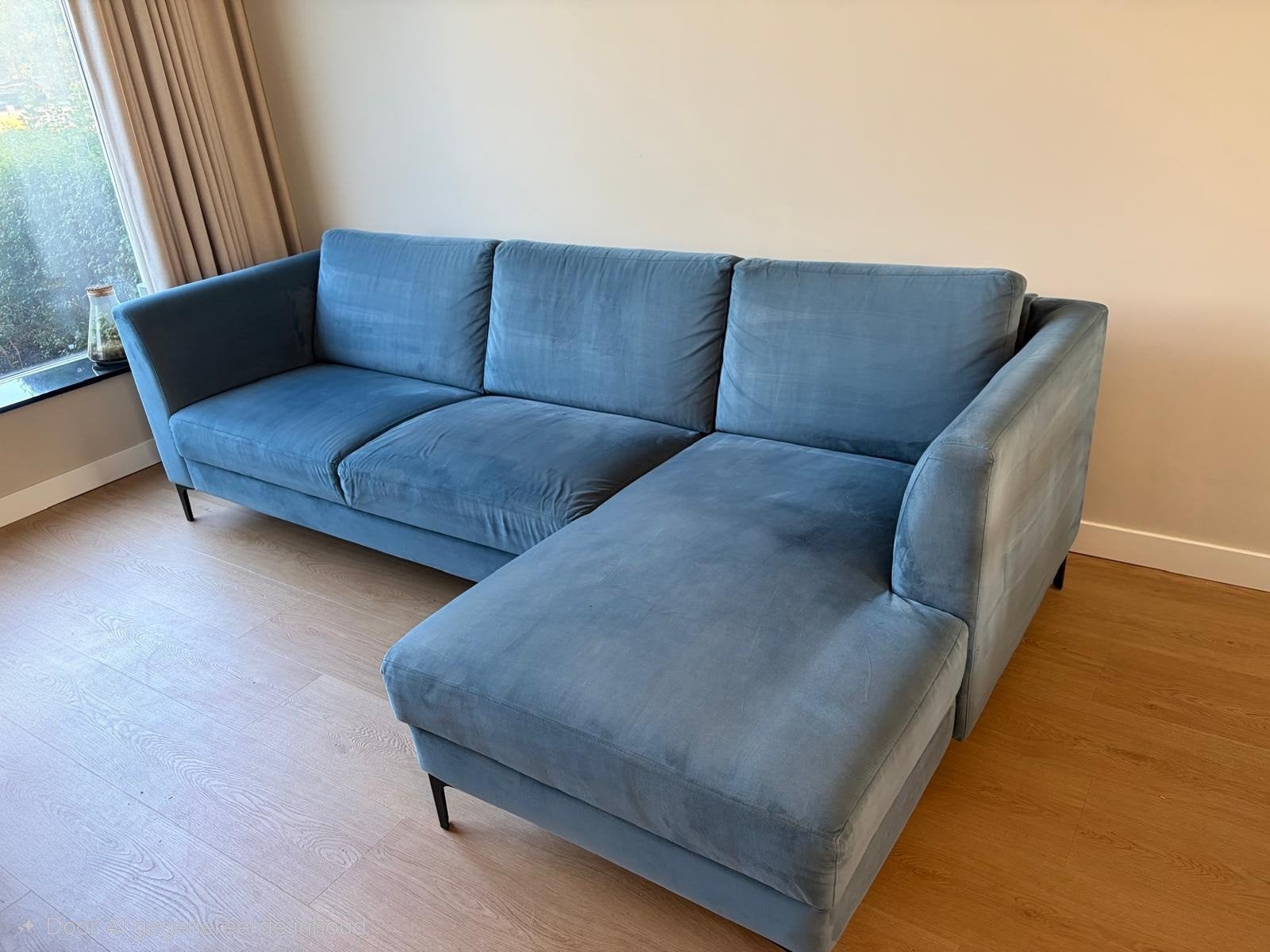 Hoekbank rechts Gulnare - Blauw velvet, Ophalen, Stof